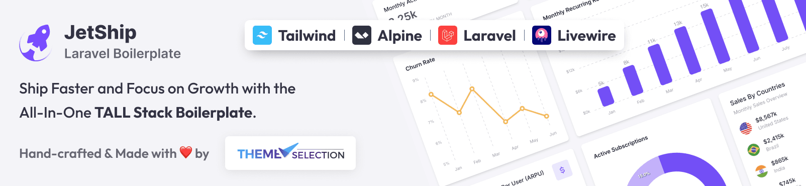 Banner for JetShip Laravel SaaS Starter Kit